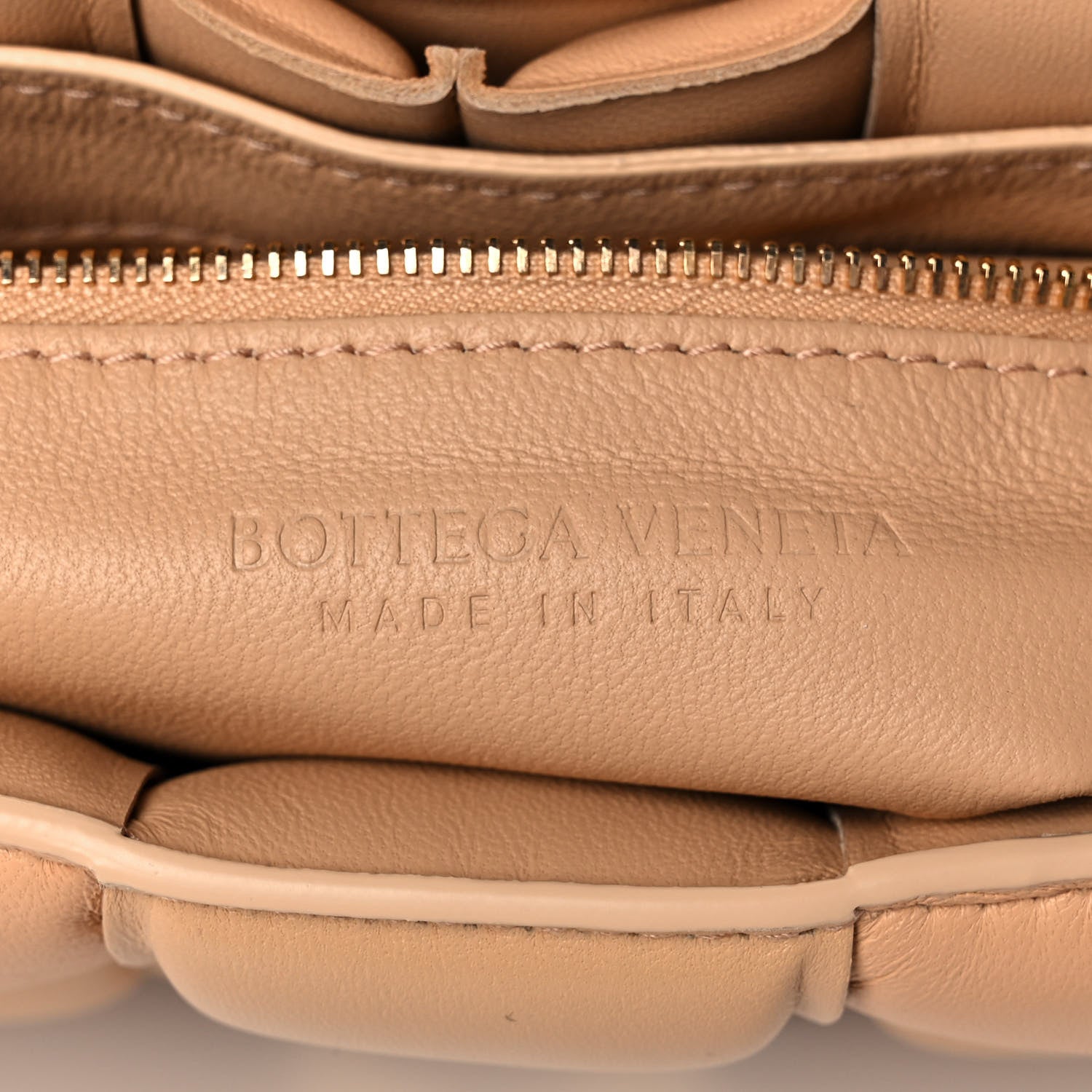 Bottega Veneta Lambskin Maxi Intreccio Padded Chain Cassette Crossbody Bag Almond 6 of 10