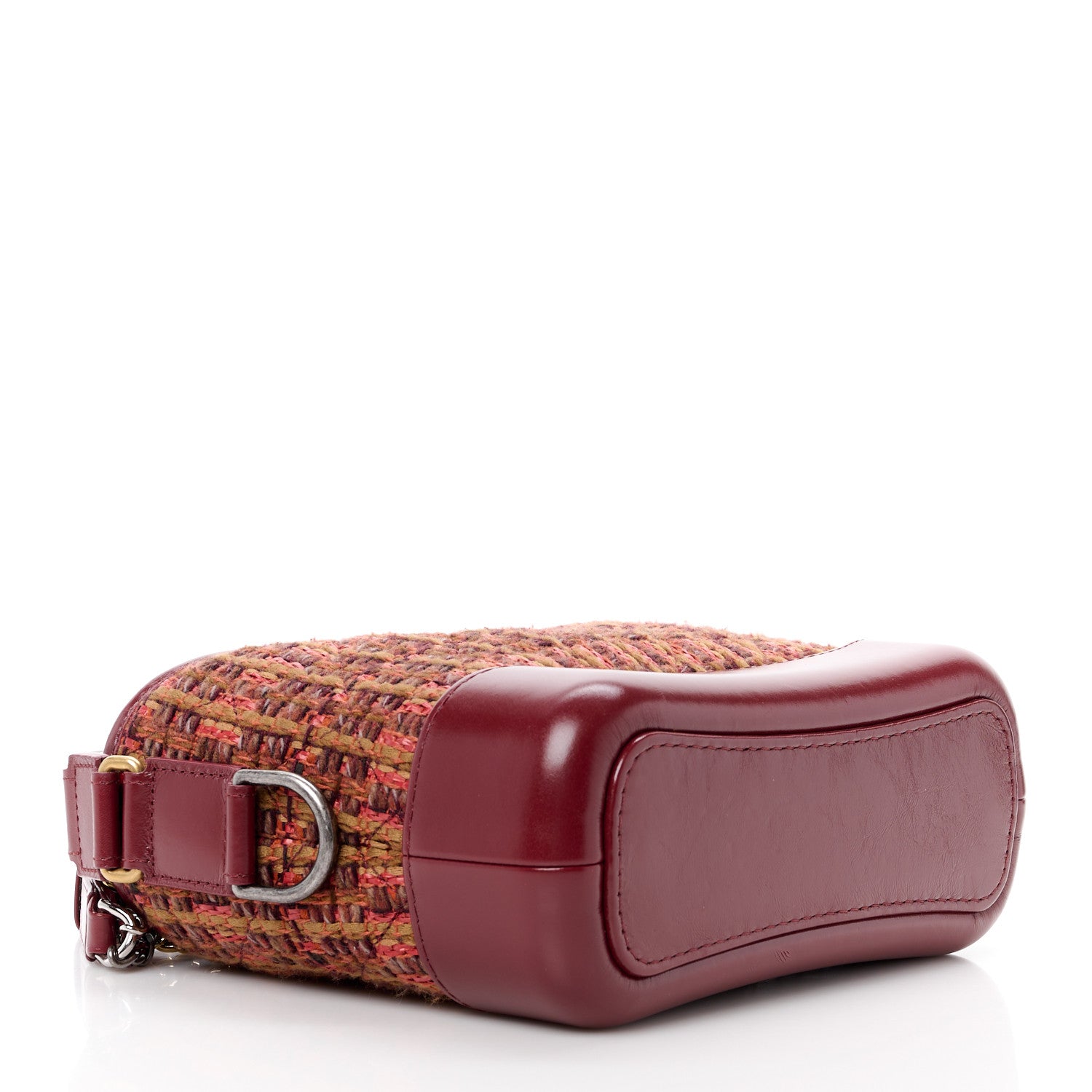 Chanel Tweed Calfskin Small Gabrielle Hobo Burgundy 4 of 12
