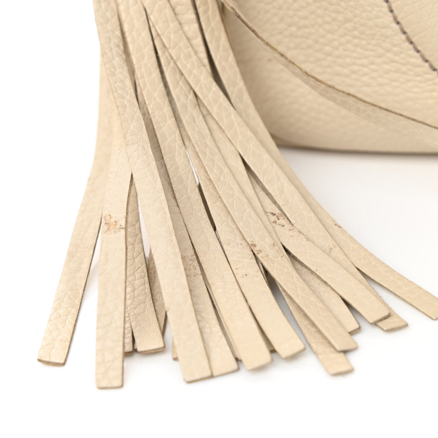 Pebbled Calfskin Small Soho Disco Bag Off White