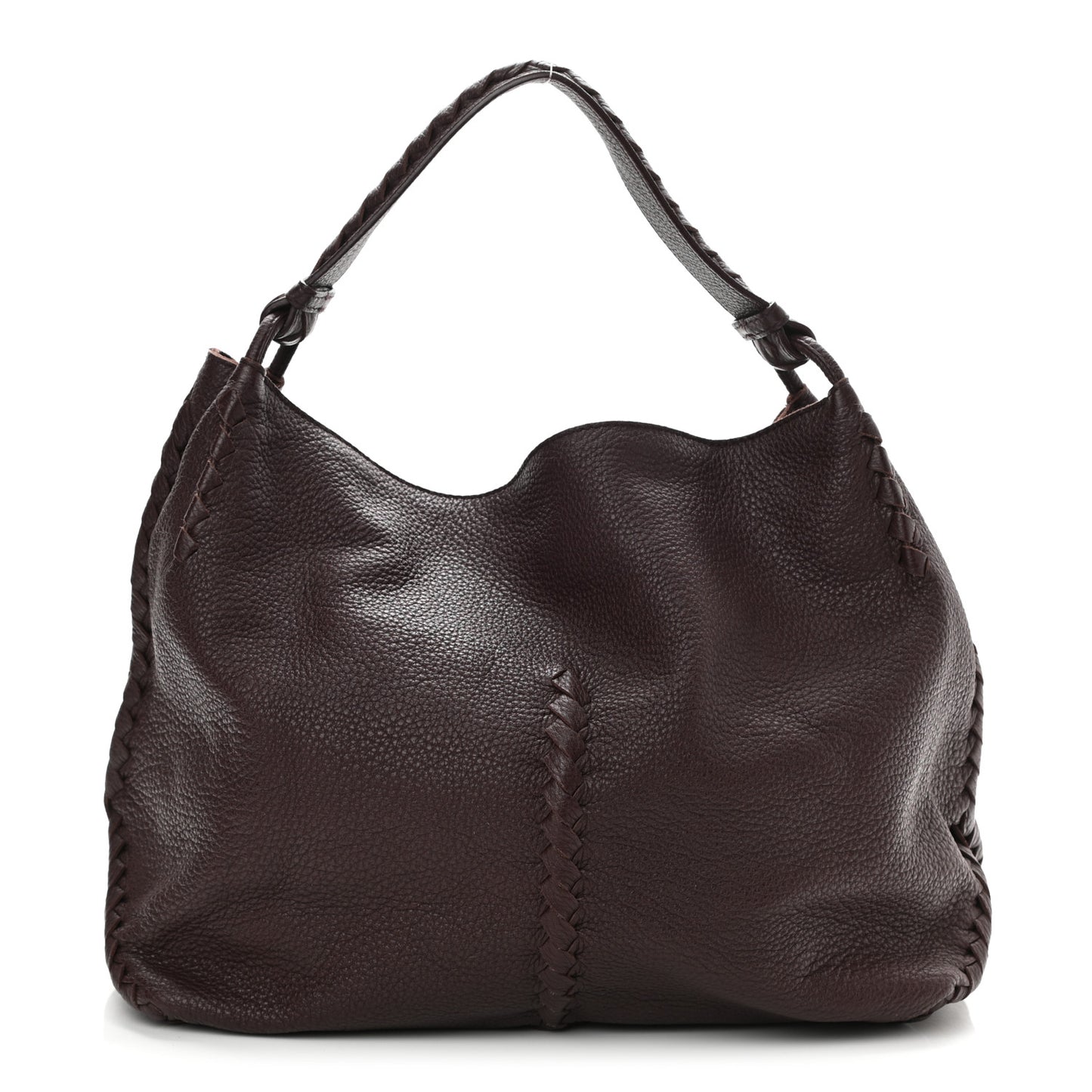 Washed Cervo Deerskin Hobo Burgundy