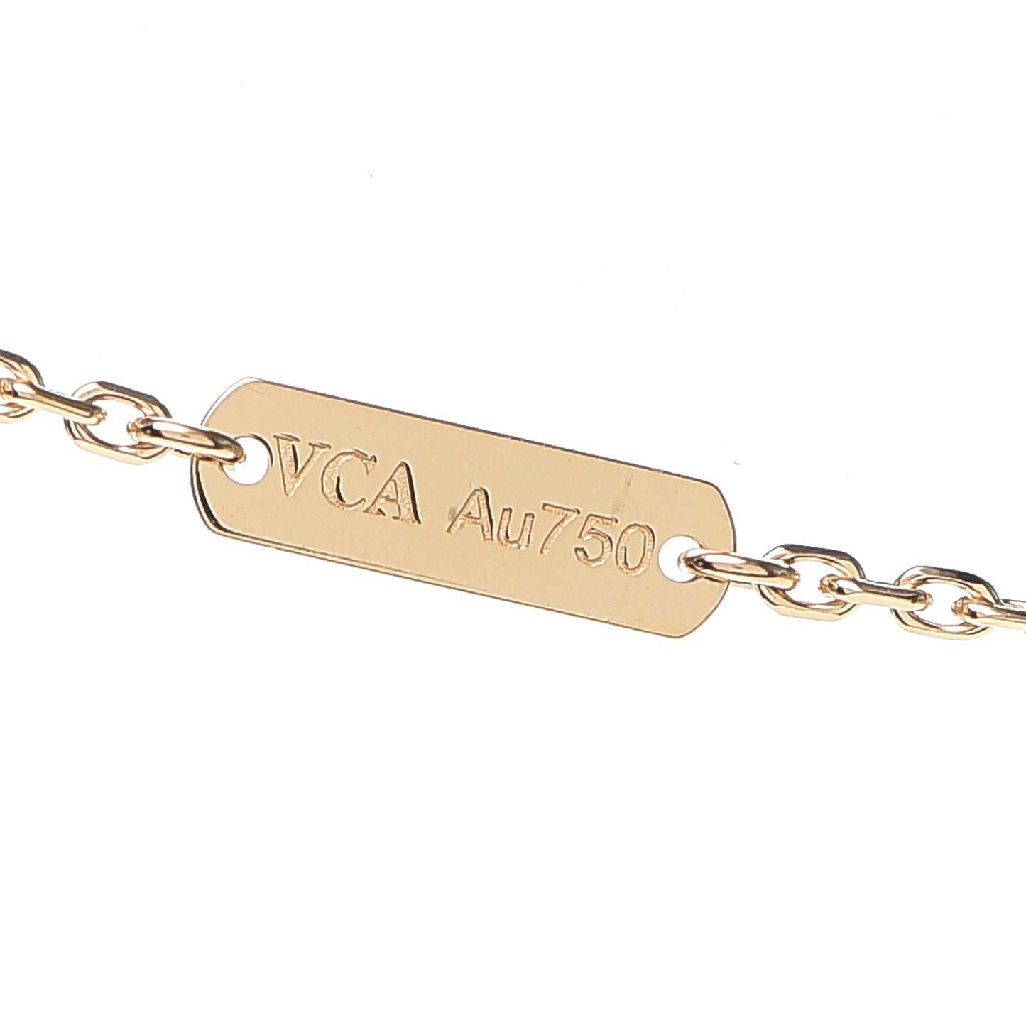 18K Yellow Gold Black Onyx Vintage Alhambra Pendant Necklace