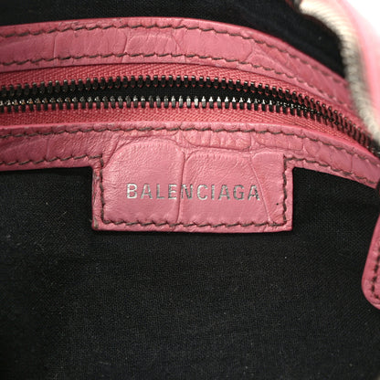 Balenciaga Extra Supple Calfskin Crocodile Embossed Small Le Cagole Shoulder Bag Sweet Pink 6 of 11