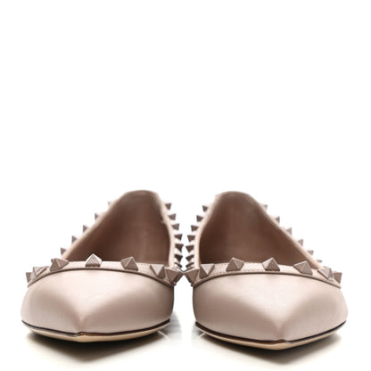 Valentino Garavani Nappa Rockstud Ballerina Flats 36.5 Poudre 2 of 9