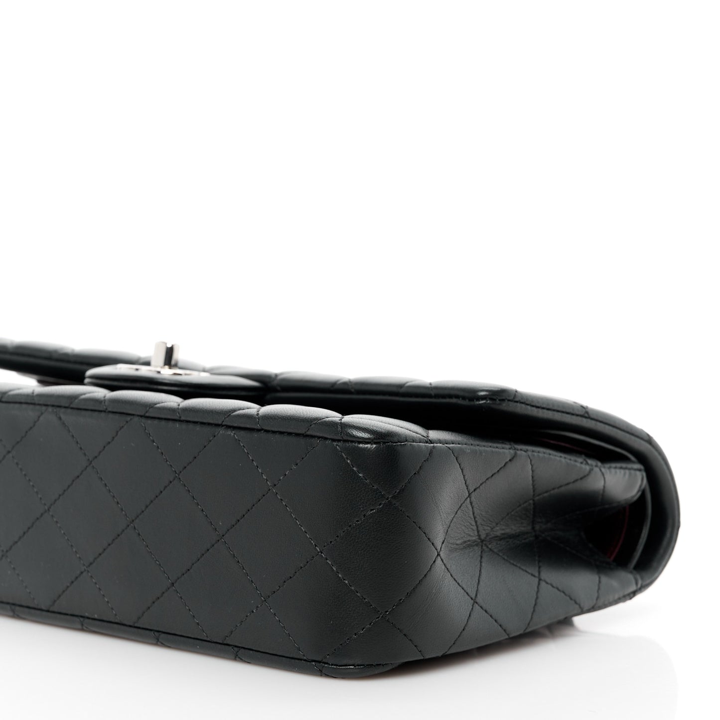 Lambskin Quilted Medium Double Flap Black