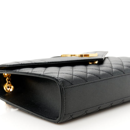 Saint Laurent Grain De Poudre Textured Mixed Matelasse Triquilt Medium Monogram Satchel Black 9 of 10