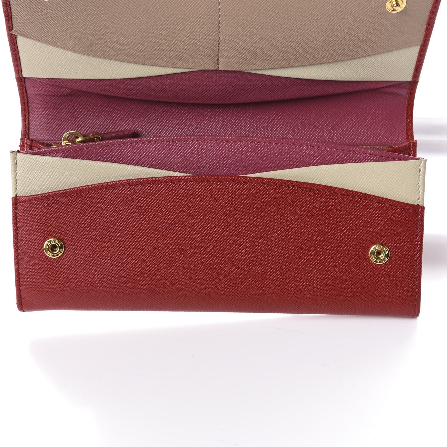 Saffiano Multicolor Continental Flap Wallet Fuoco Bruyere