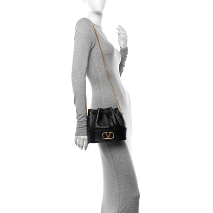 Valentino Garavani Nappa Mini VLogo Signature Bucket Bag Black 2 of 13