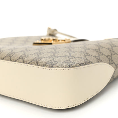 Gucci GG Supreme Monogram Moon Calfskin Medium Padlock Shoulder Bag Beige Ebony Mystic White 10 of 10