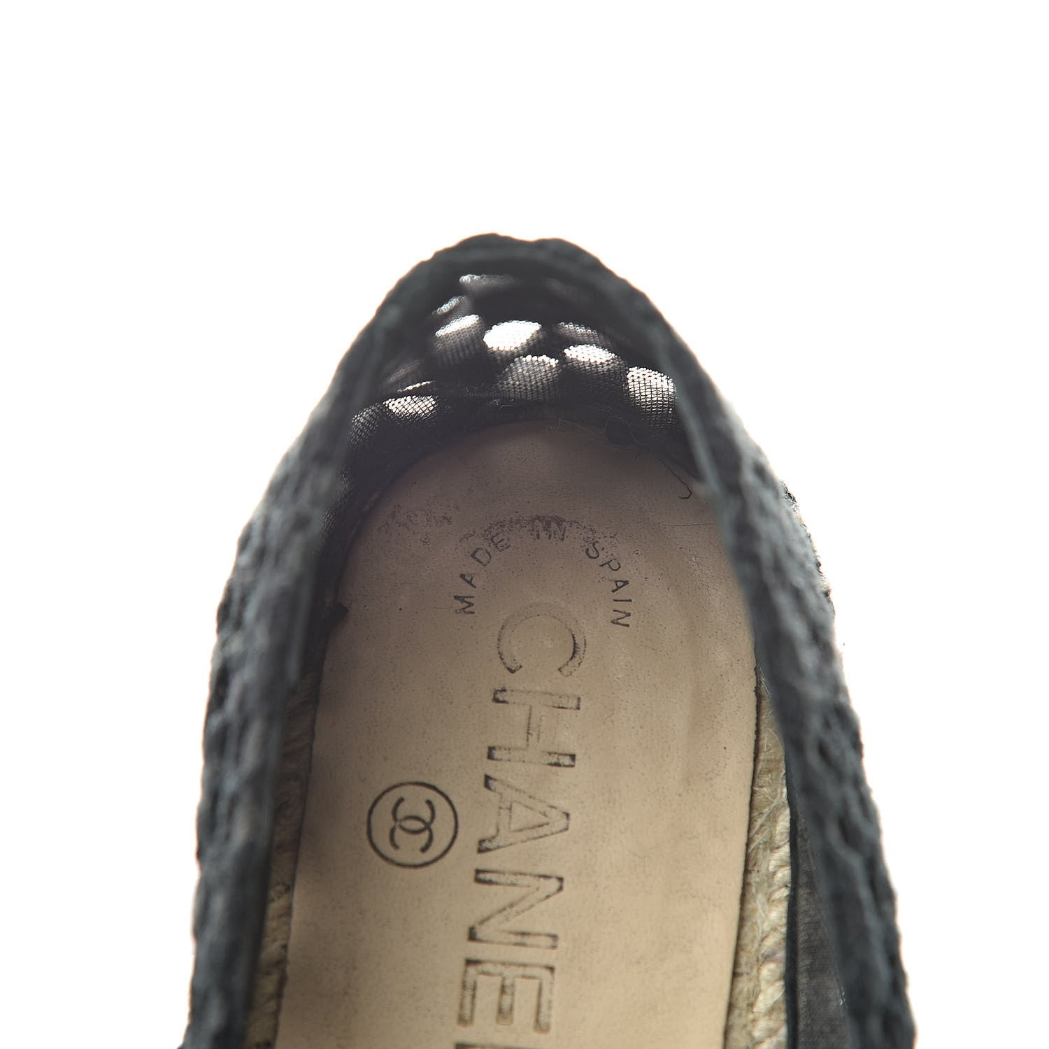 Chanel Lace Patent CC Espadrilles 37 Black 10 of 11
