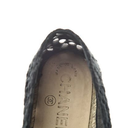 Chanel Lace Patent CC Espadrilles 37 Black 10 of 11