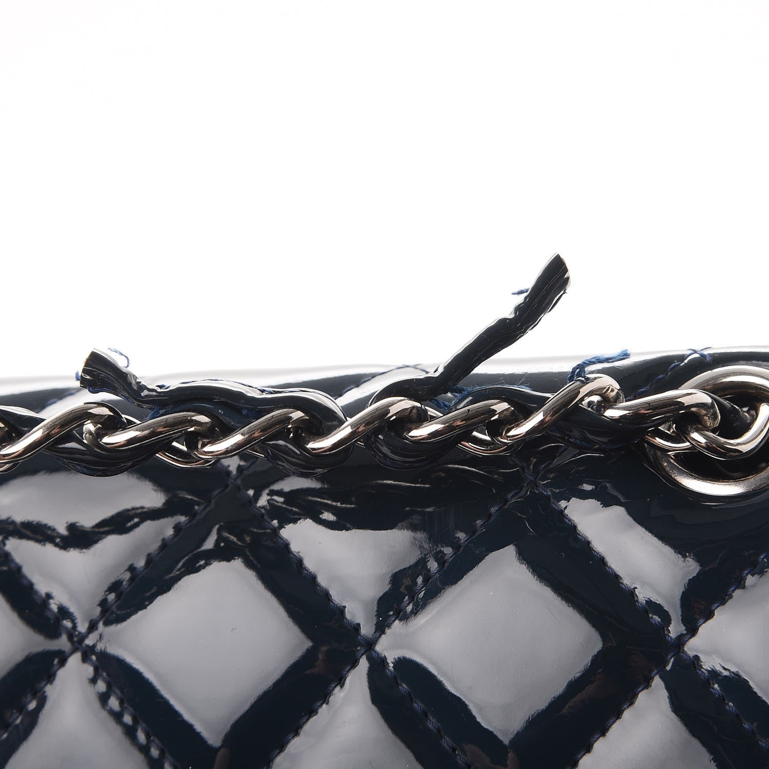 Chanel Patent Quilted Maxi Double Flap Navy Blue 10 of 15
