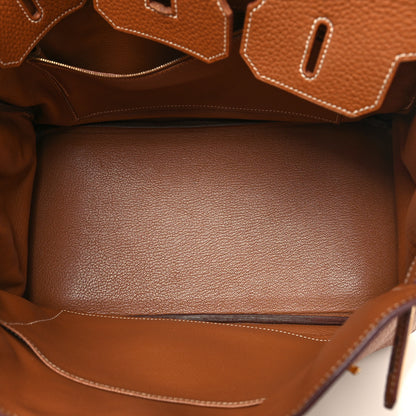 Hermes Taurillon Clemence Birkin 35 Gold 5 of 13