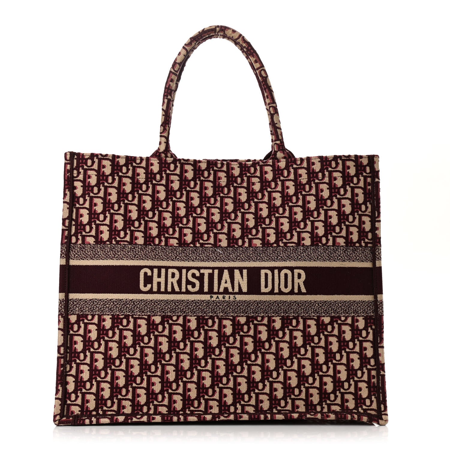 Christian Dior Oblique Large Book Tote Burgundy Multicolor 1 of 9