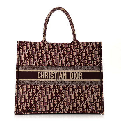 Christian Dior Oblique Large Book Tote Burgundy Multicolor 1 of 9
