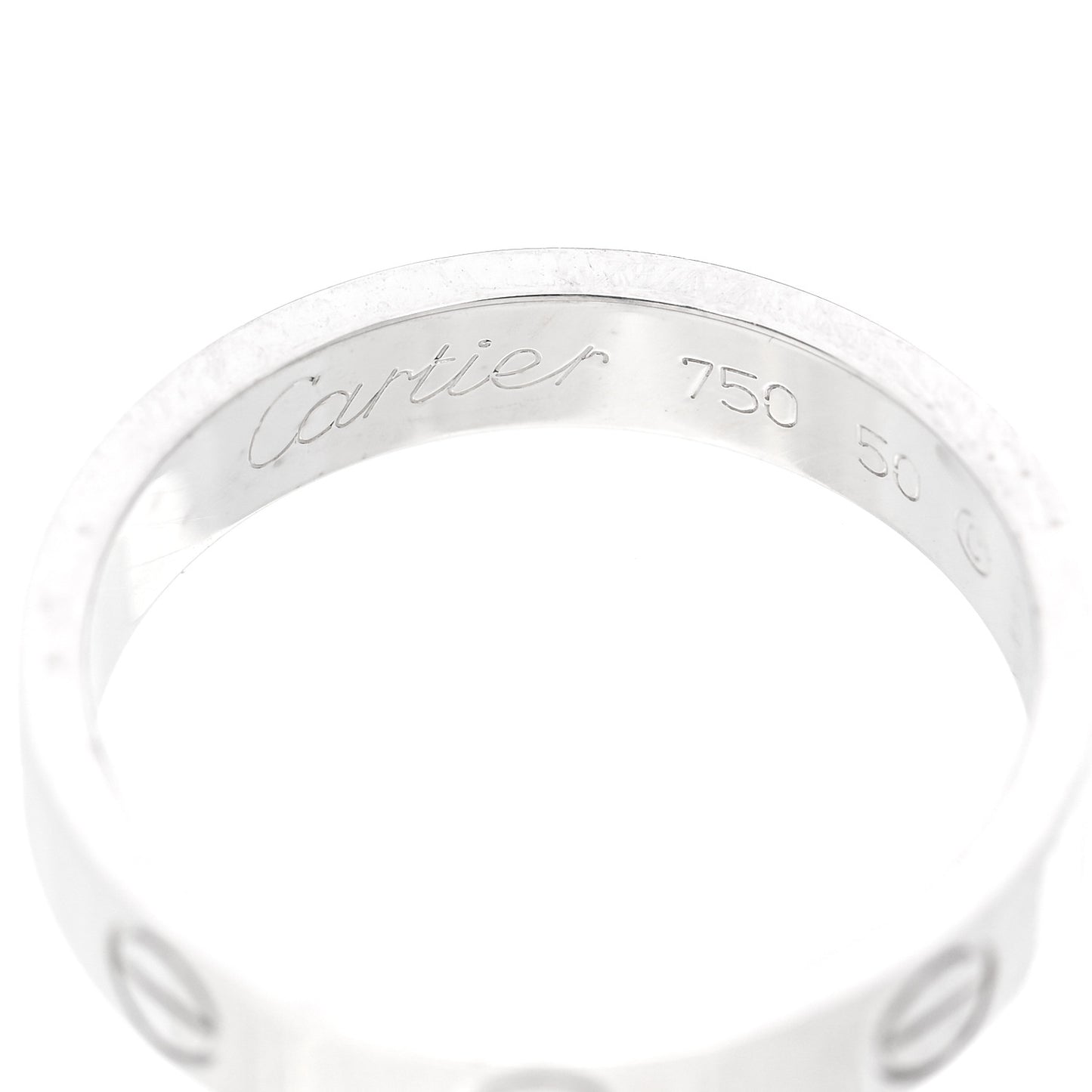 18K White Gold 3.5mm LOVE Wedding Band Ring 50 5.25