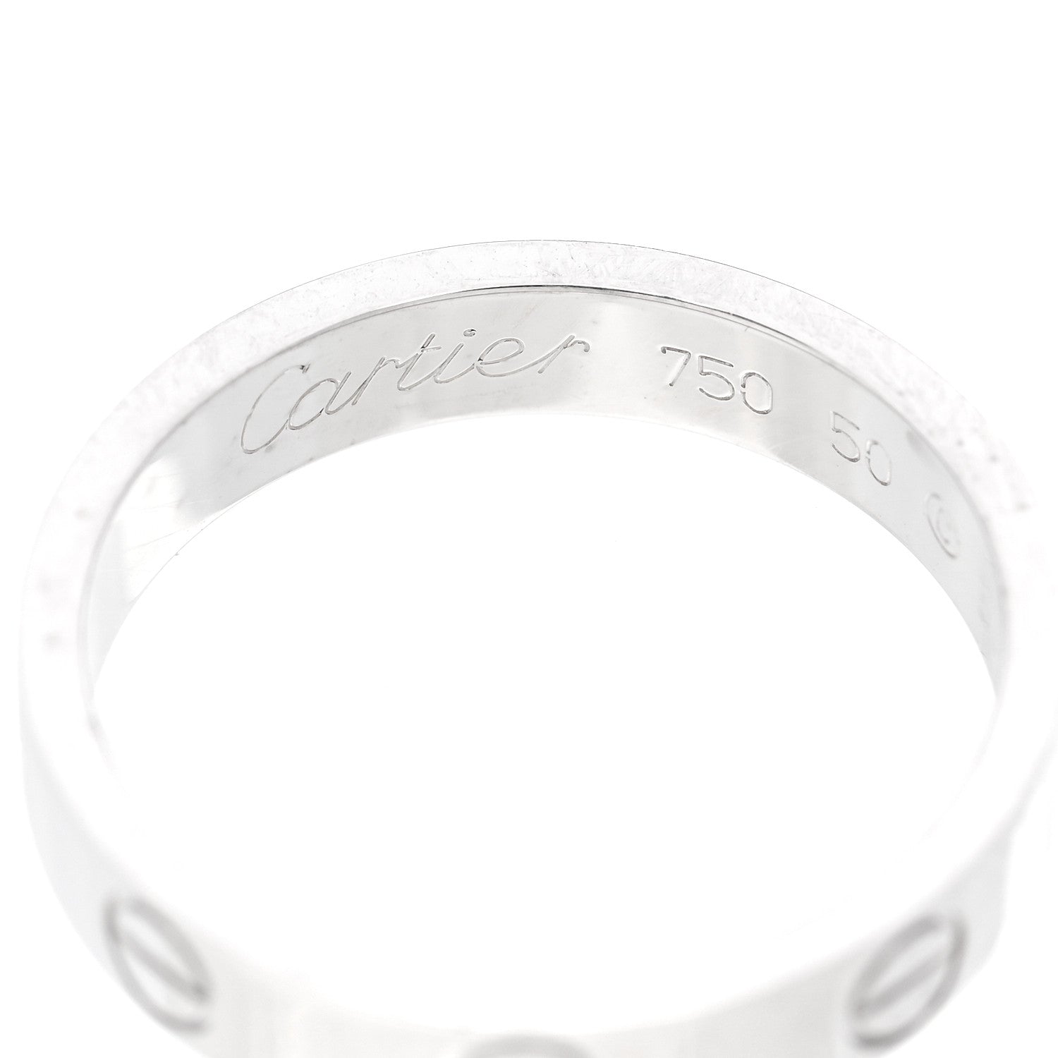 Cartier 18K White Gold 3.5mm LOVE Wedding Band Ring 50 5.25 4 of 6