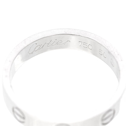 Cartier 18K White Gold 3.5mm LOVE Wedding Band Ring 50 5.25 4 of 6