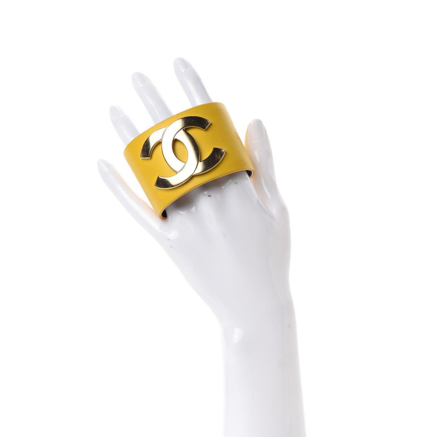 Calfskin CC Wide Cuff S Yellow