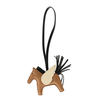 Hermes Milo Lambskin Grigri Rodeo Pegase Horse Bag Charm PM Sesame Black Nata 1 of 5