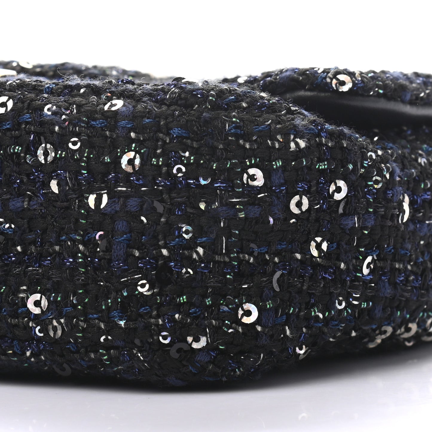 Tweed Mini Pearl Handle Flap Black Ecru