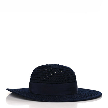 Gucci Cotton Crochet Wide Brim Hat M Navy Blue 3 of 8
