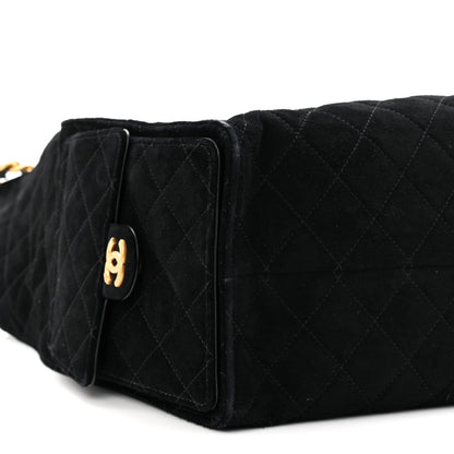 Chanel Suede Quilted Medium Chanel 25 Handbag Black 9 of 10
