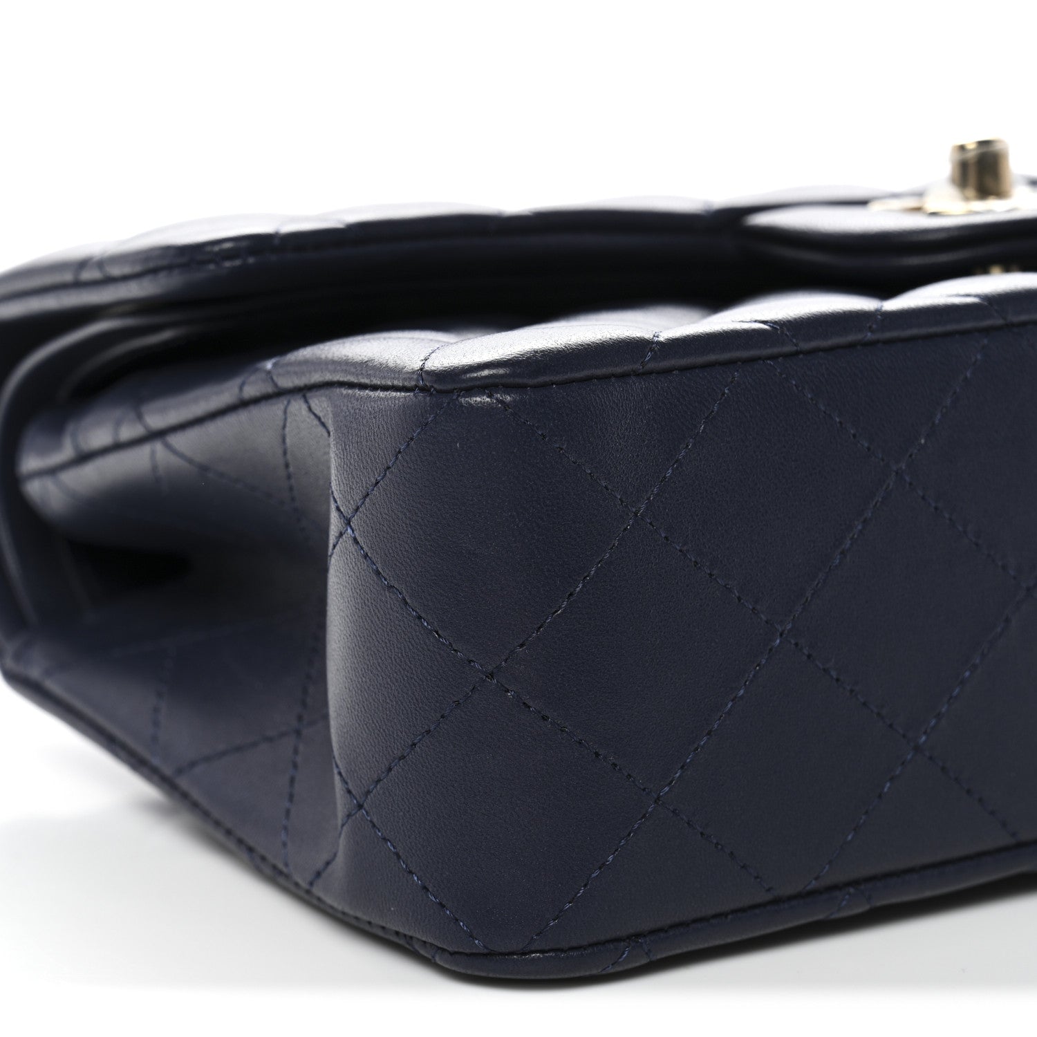 Chanel Lambskin Quilted Small Double Flap Dark Blue 9 of 11