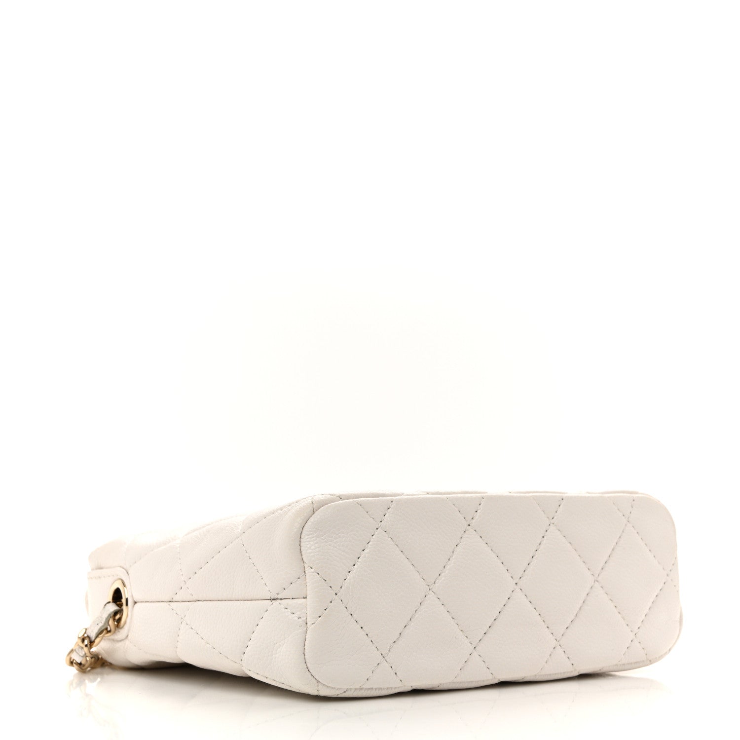 Chanel Caviar Quilted Hobo Clutch With Chain White 4 of 13