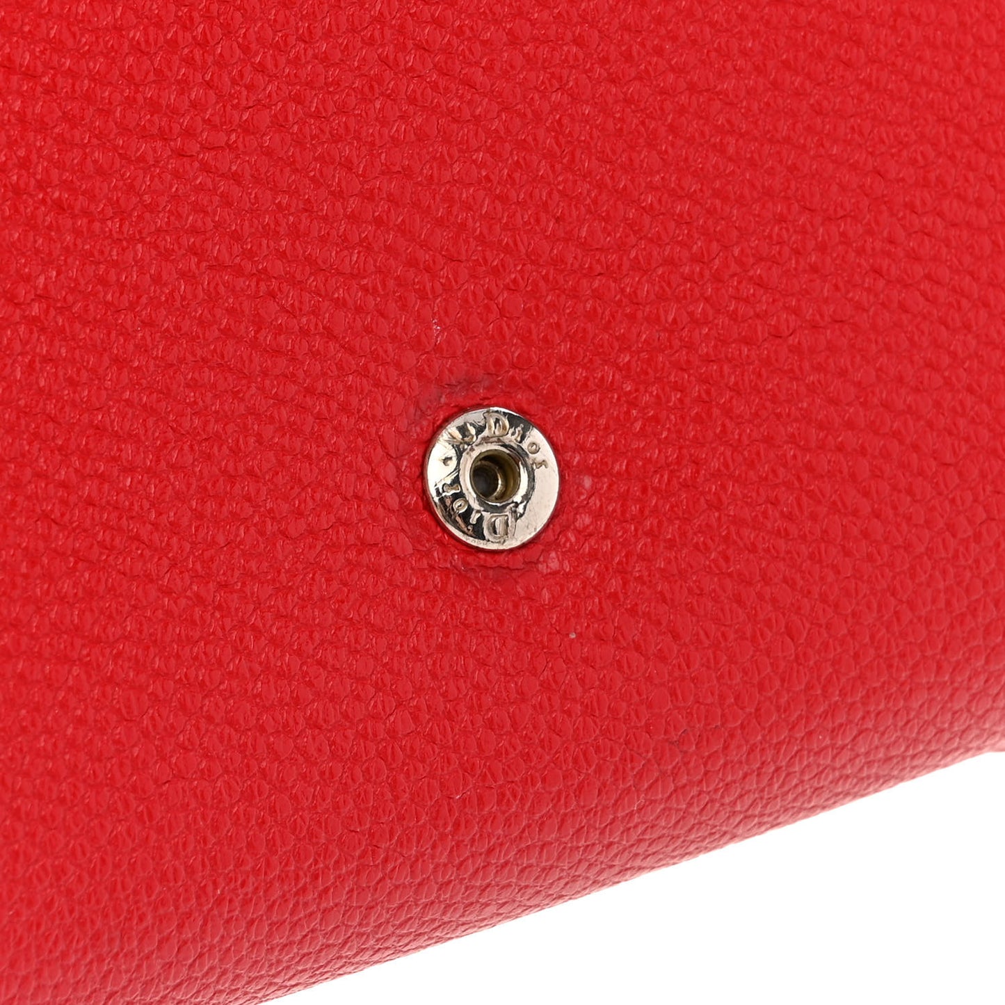 Grained Calfskin Diorama Croisiere Chain Wallet Red