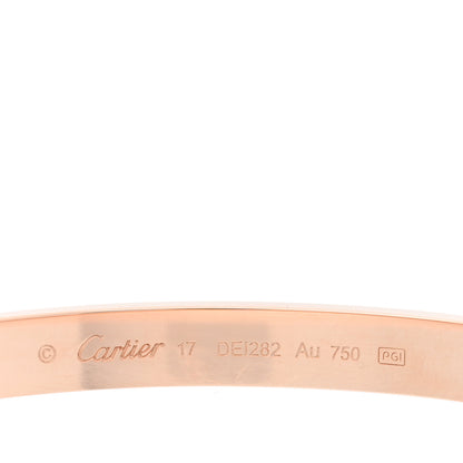 Cartier 18K Pink Gold LOVE Bracelet 17 3 of 9