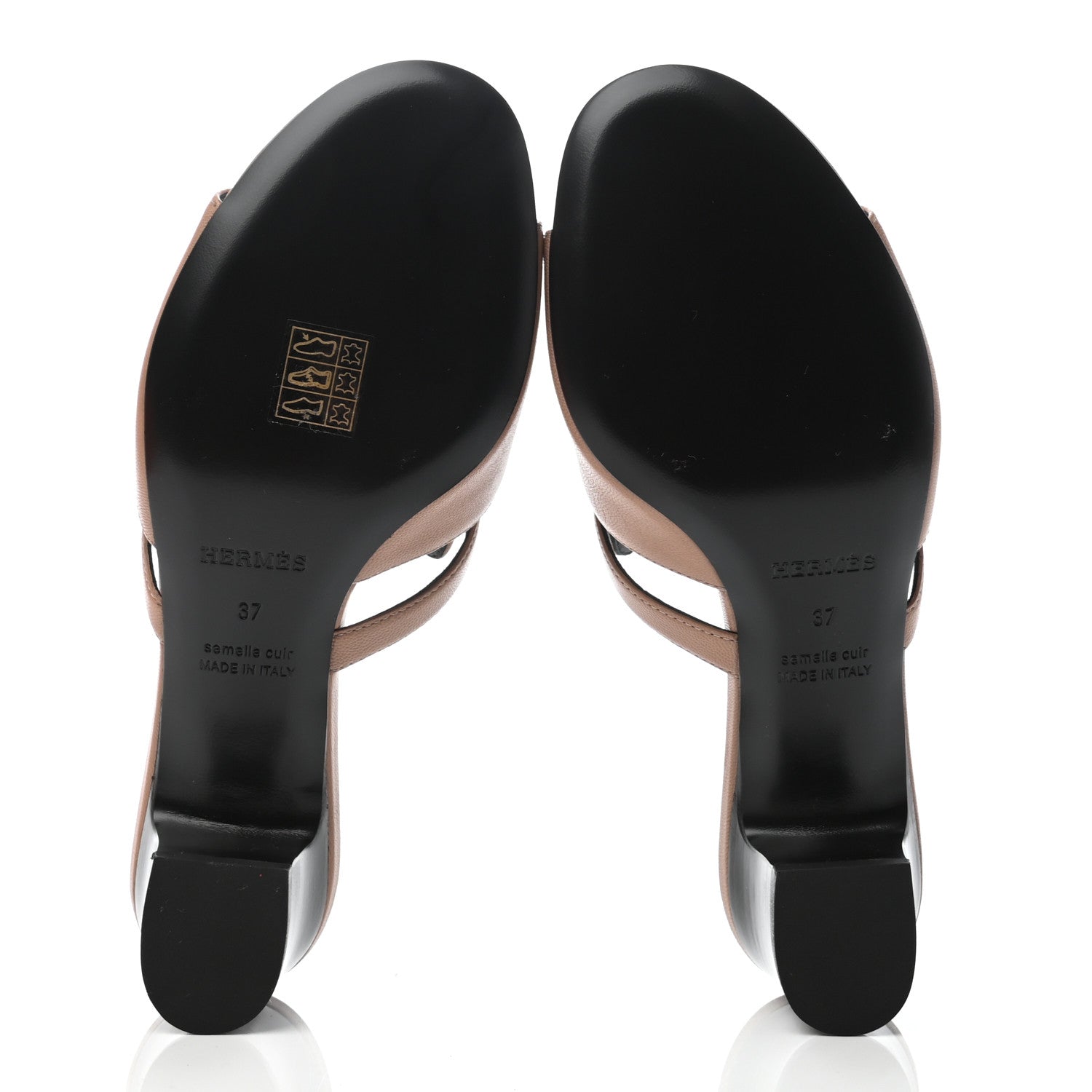 Hermes Goatskin Candy Sandals 37 Bois De Santal 5 of 8