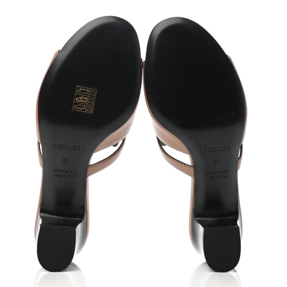 Hermes Goatskin Candy Sandals 37 Bois De Santal 5 of 8