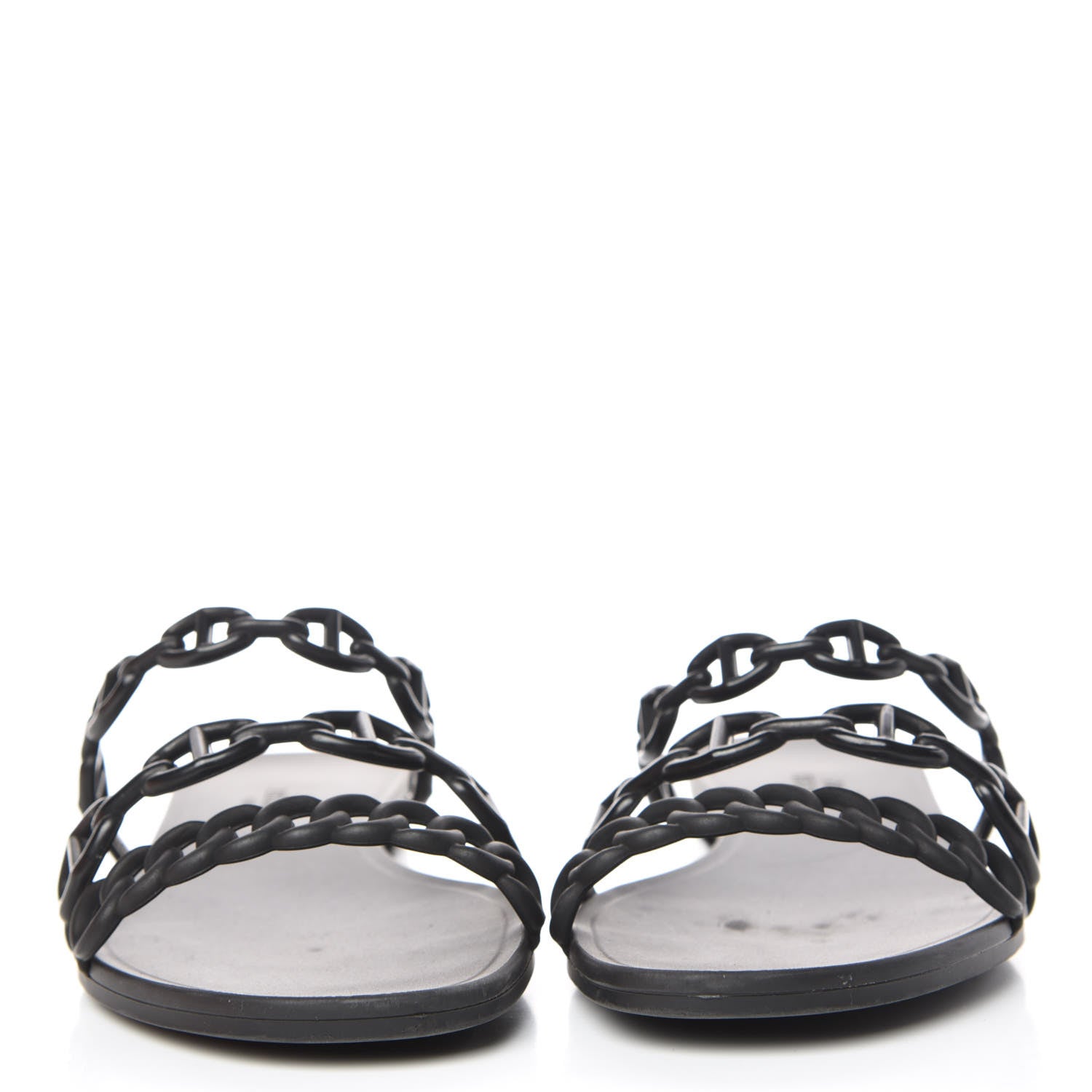 Hermes Rubber Chaine d'Ancre Rivage Sandals 35 Black 2 of 10
