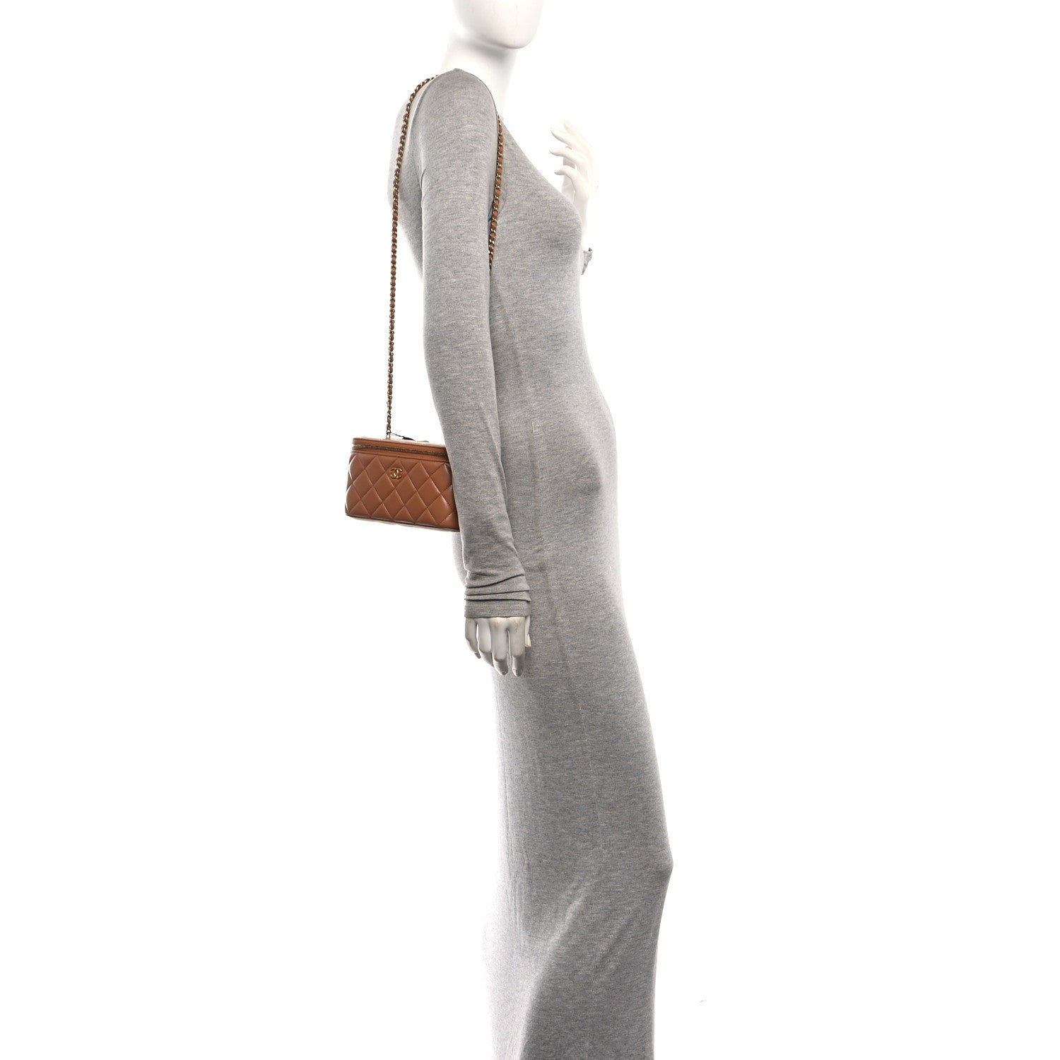 Chanel Lambskin Quilted Pearl Crush Small Vanity Case With Chain Beige 2 of 11