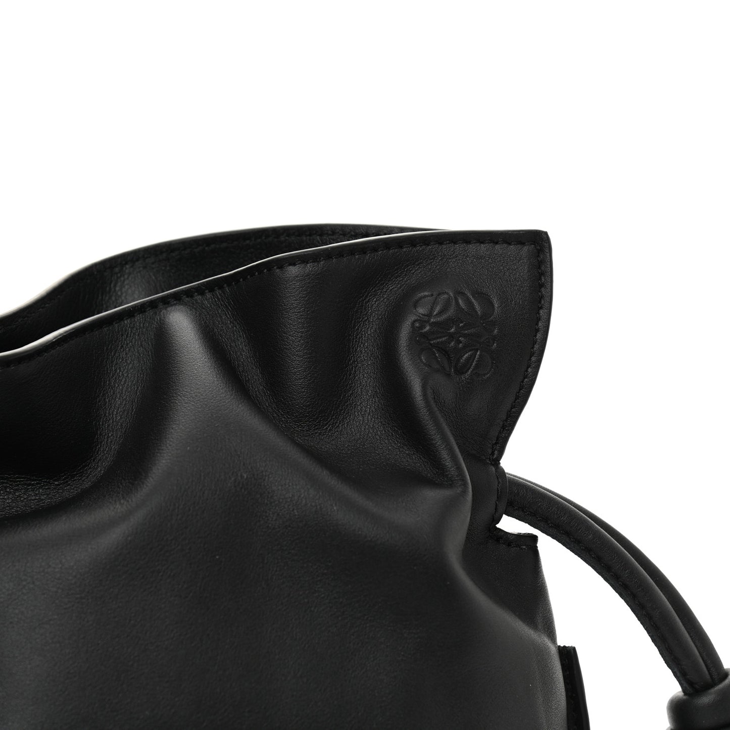 Calfskin Mini Flamenco Knot Clutch Black