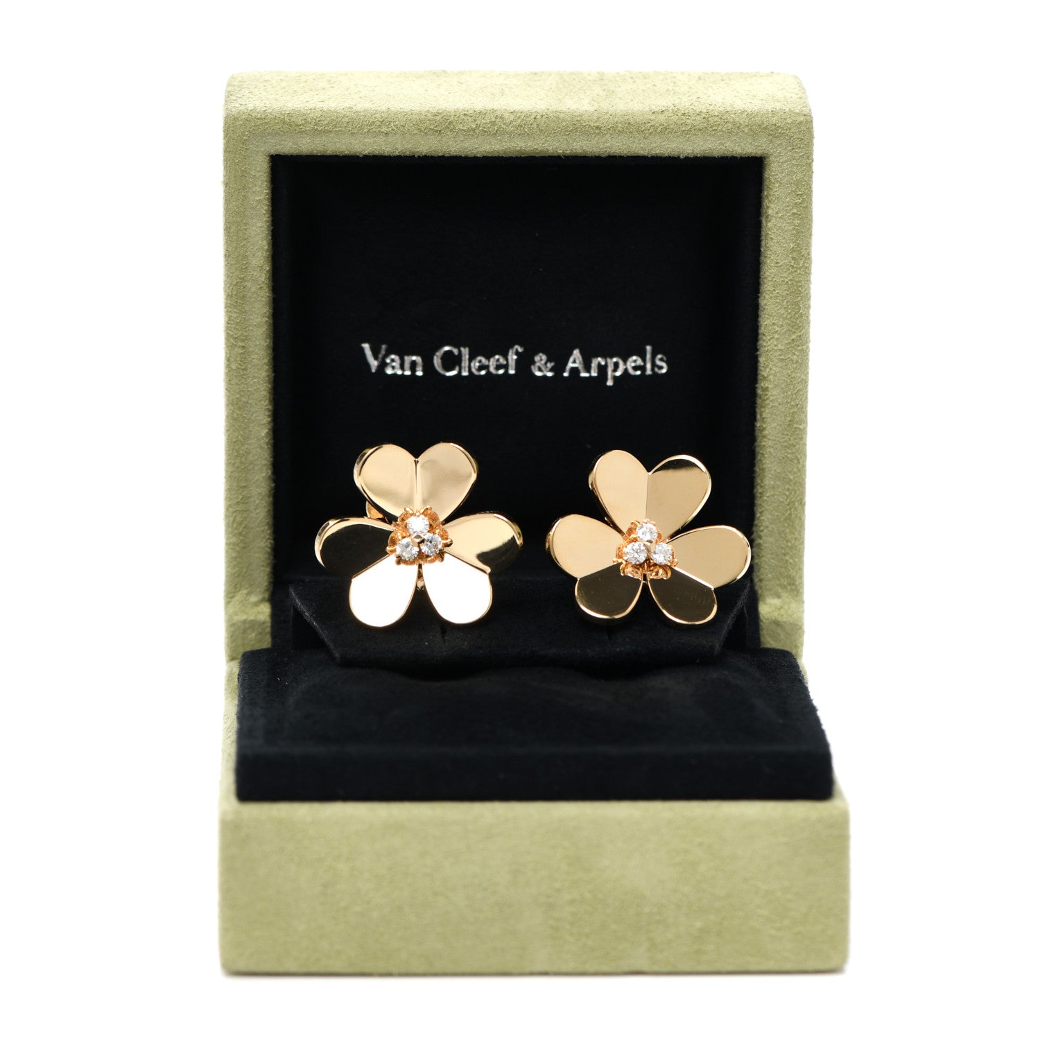 Van Cleef & Arpels 18K Yellow Gold Diamond Large Frivole Earrings 6 of 6