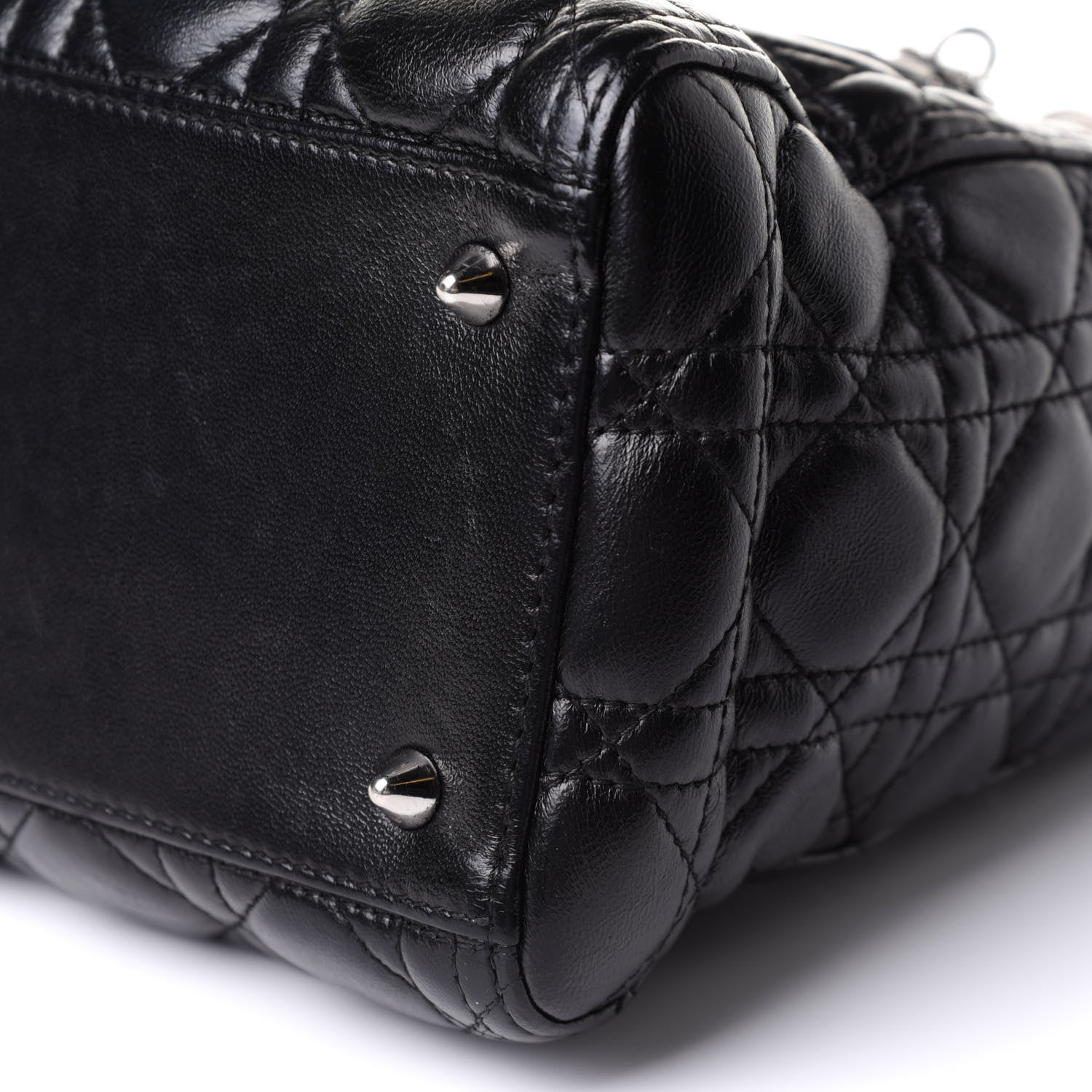 Christian Dior Lambskin Cannage Small Lady Dior Black 9 of 10