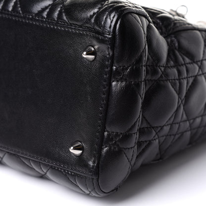 Christian Dior Lambskin Cannage Small Lady Dior Black 9 of 10