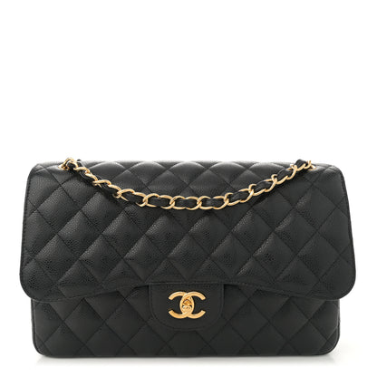 Chanel Caviar Quilted Jumbo Double Flap Black 1 of 10