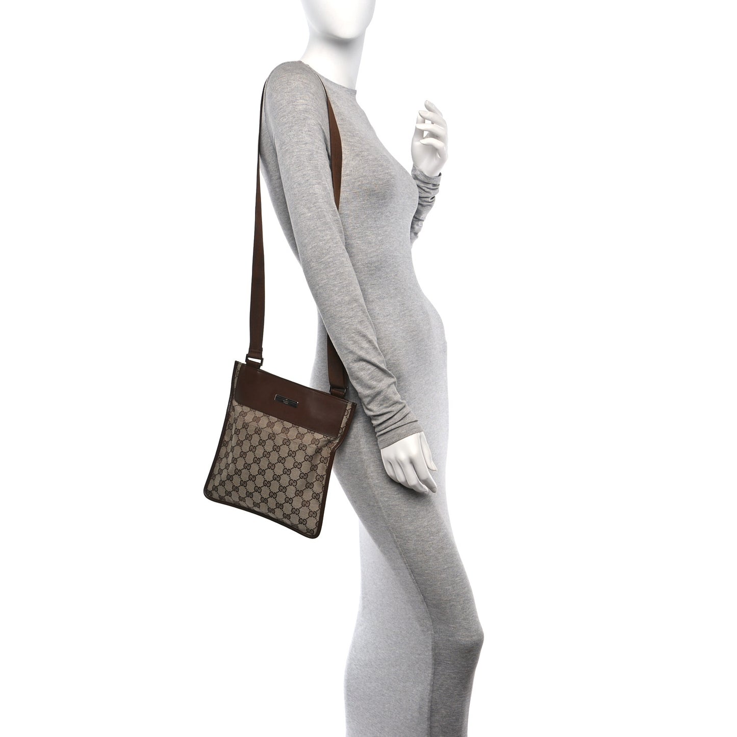 Monogram Messenger Crossbody Bag Dark Brown