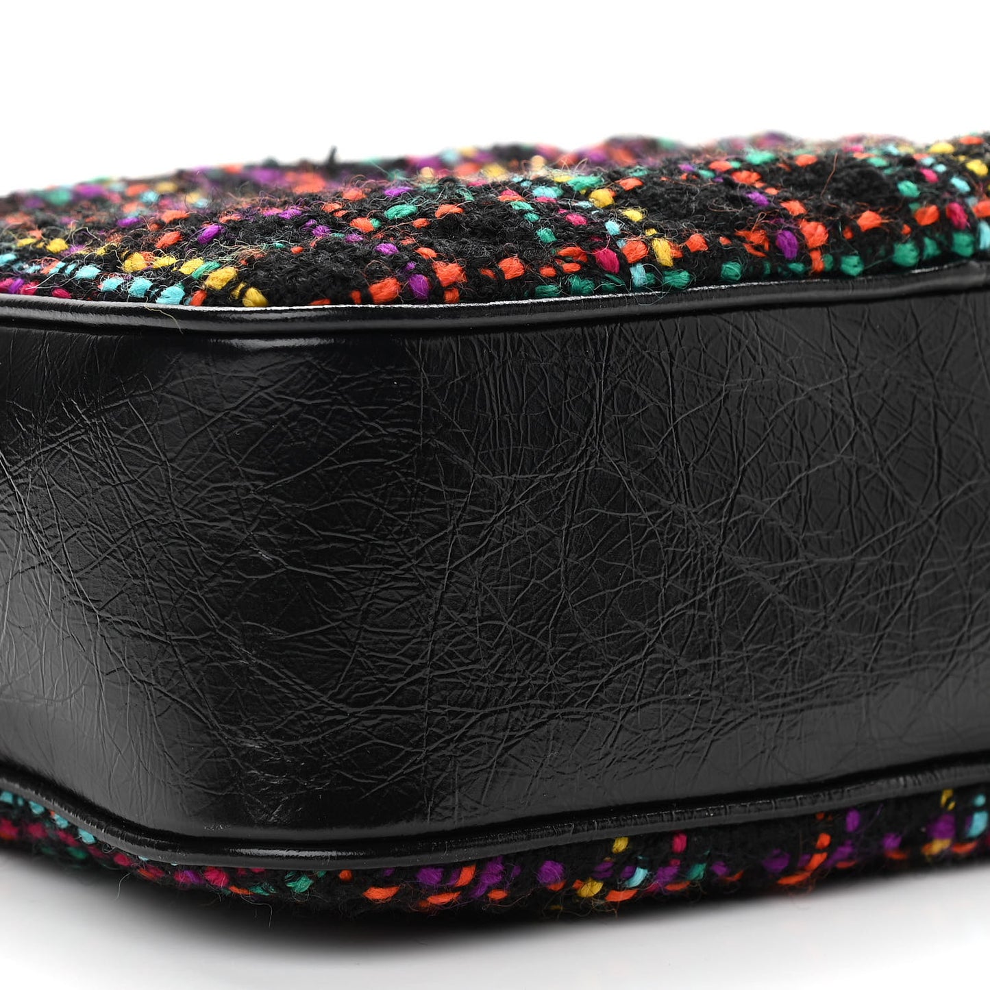 Tweed Calfskin Monogram Lou Camera Bag Black