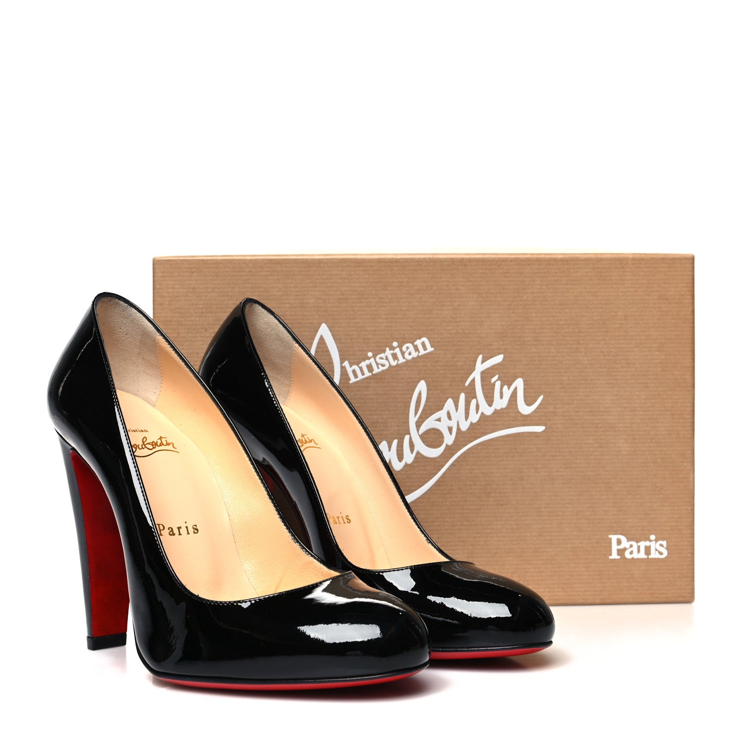 Christian Louboutin Patent Fififa 100 Pumps 38 Black 9 of 9