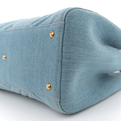 Gucci Denim Matelasse Small Pearly GG Marmont Tote Blue 10 of 11
