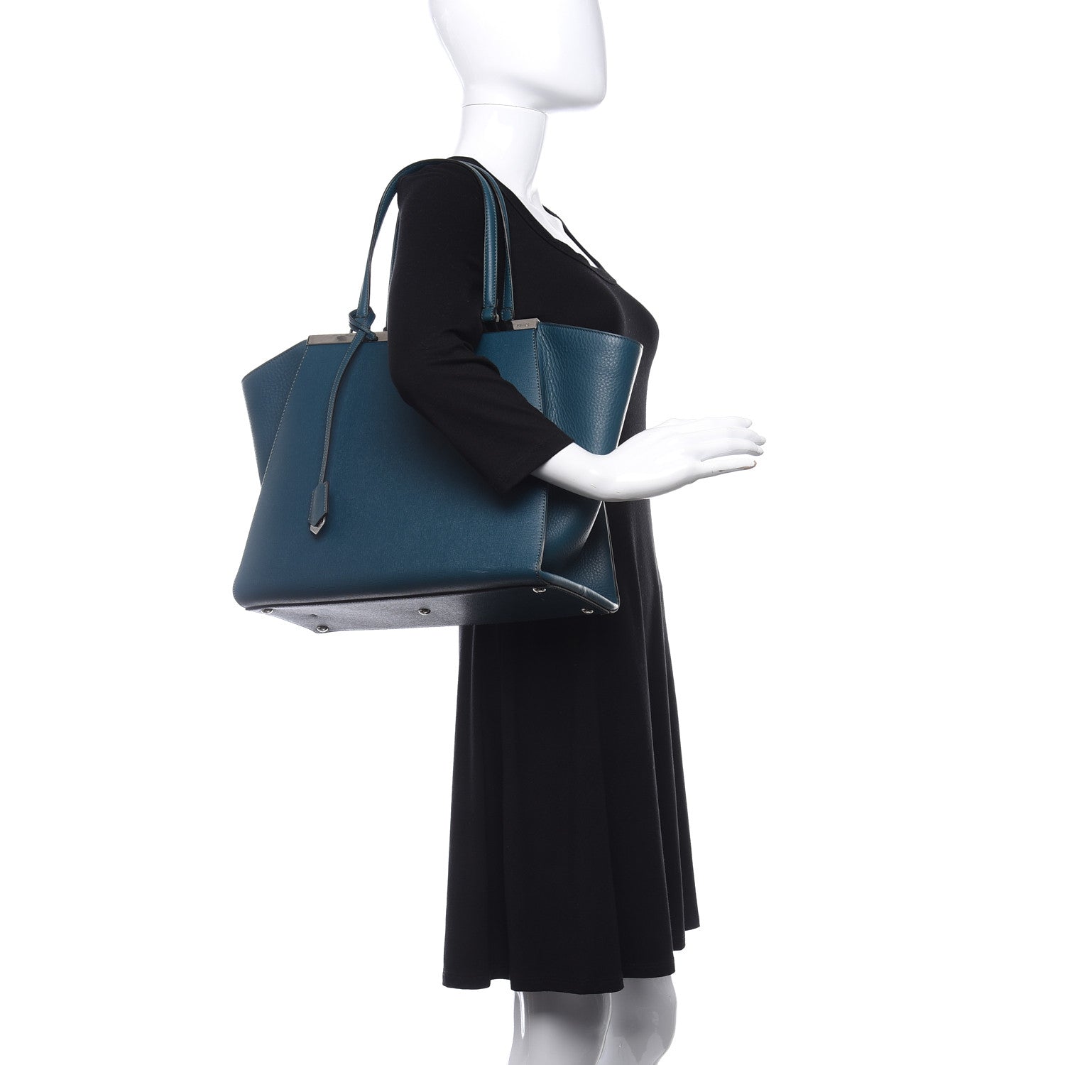 Fendi VItello Elite Flamingo Large 3Jours Tote Oceano 2 of 10