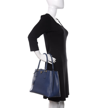 Prada Saffiano Lux Medium Tote Bluette 3 of 15