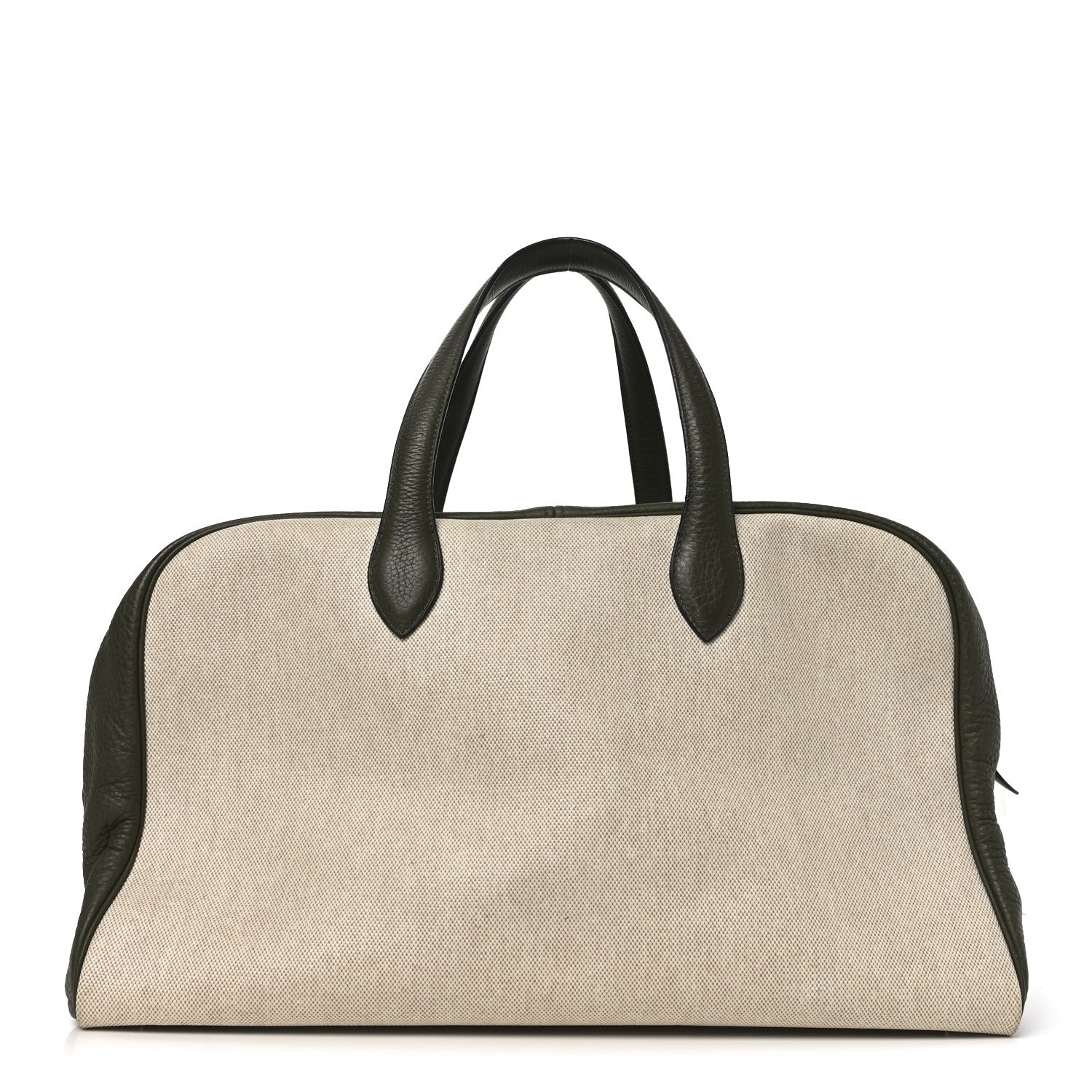 Hermes Toile Taurillon Clemence Victoria II 43 Ecru Vert Olive 1 of 10