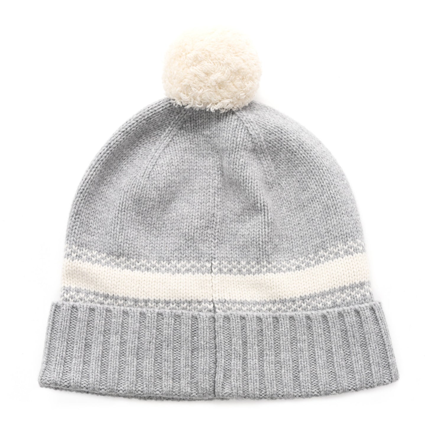 Cashmere Wool D-White Beanie Grey White