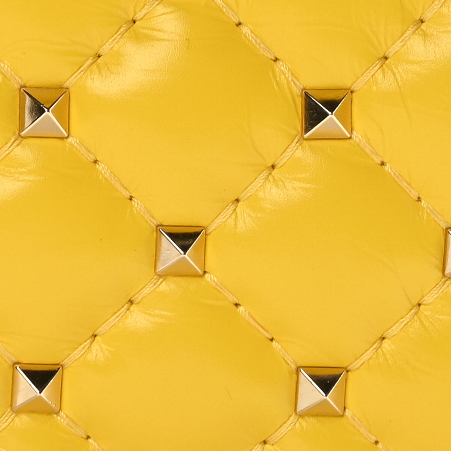 Valentino Garavani Nappa Small Rockstud Spike Shoulder Bag Yellow 7 of 9