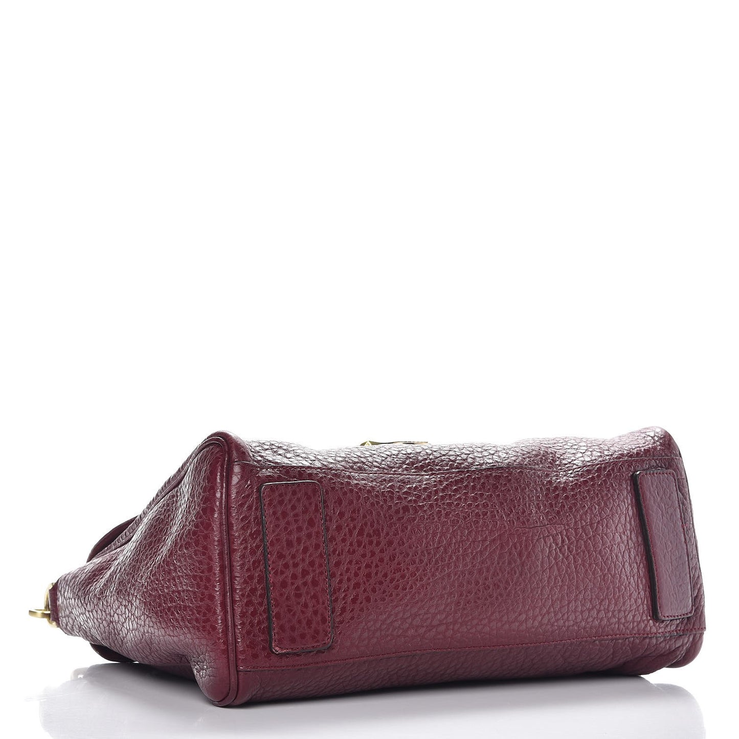 Shiny Grain Polly Push Lock Satchel Conker