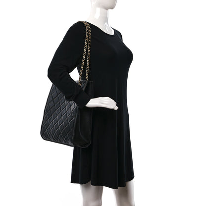 Chanel Caviar Quilted Sweet Vertical Shopping Tote Black 3 of 9